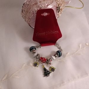 Happy Holidays Beaded Christmas Bracelet